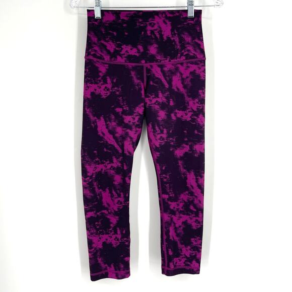 Lululemon Wunder Under Crop II Full On Luon (Roll Down) 21" Breezy Plum Size 4 - Picture 1 of 8